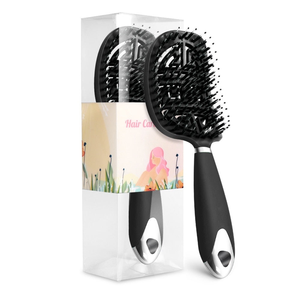 Hair Scalp Massage Comb Hair Brush Women Wet Dry Curly Ultra Detangler Hairbrush Bristle Nylon Salon Hair Styling Tools Dropship