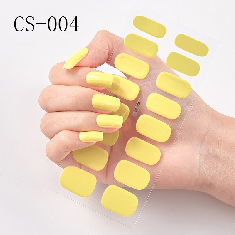 16pcs/sheet Glitter Gradient Color Nail Stickers Nail Wraps Full Cover Nail Polish Sticker DIY Self-Adhesive Nail Art Decoration