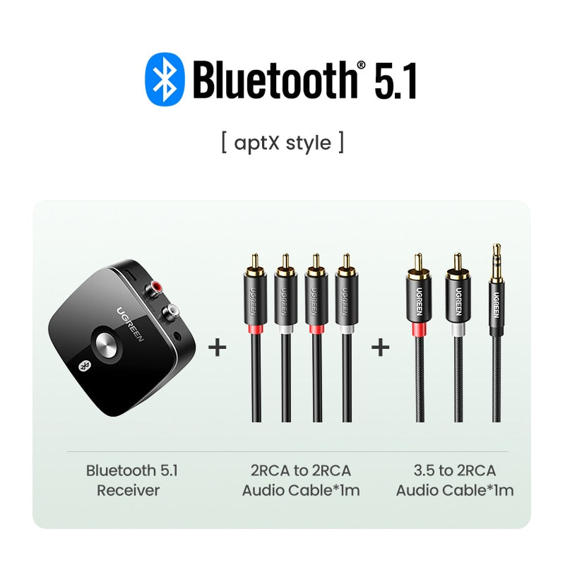 Bluetooth RCA Receiver 5.1 aptX HD 3.5mm Jack Aux Wireless Adapter Music for TV Car RCA Bluetooth 5.0 3.5 Audio Receiver