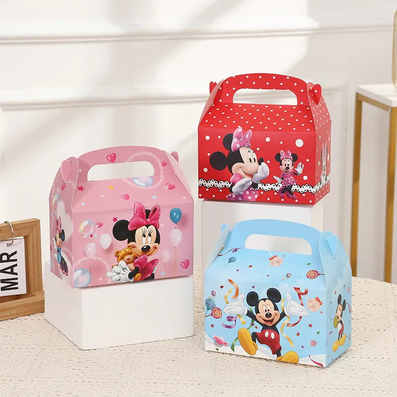 Minnie Mickey Mouse Gift Box for Birthday Party Candy Bags Package Girls Boys Children Birthday Party Favors Baby Shower Decor