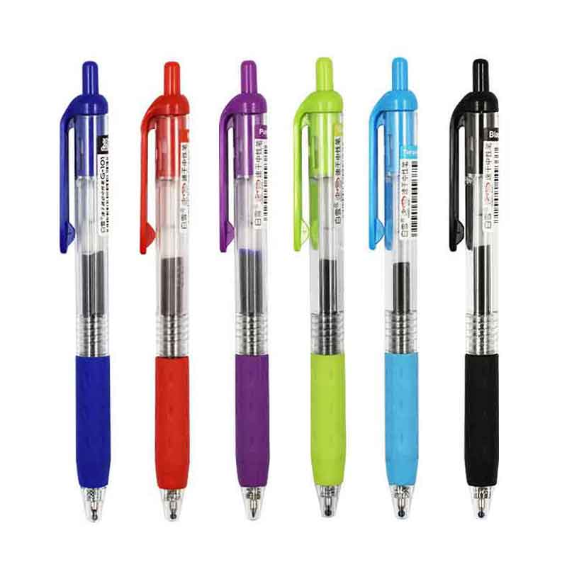 6/7pcs/set 0.5mm Roller Pen Black/Red/blue Color ink Straight Liquid Rollerball Gel Pen for School Office Stationery Kawaii