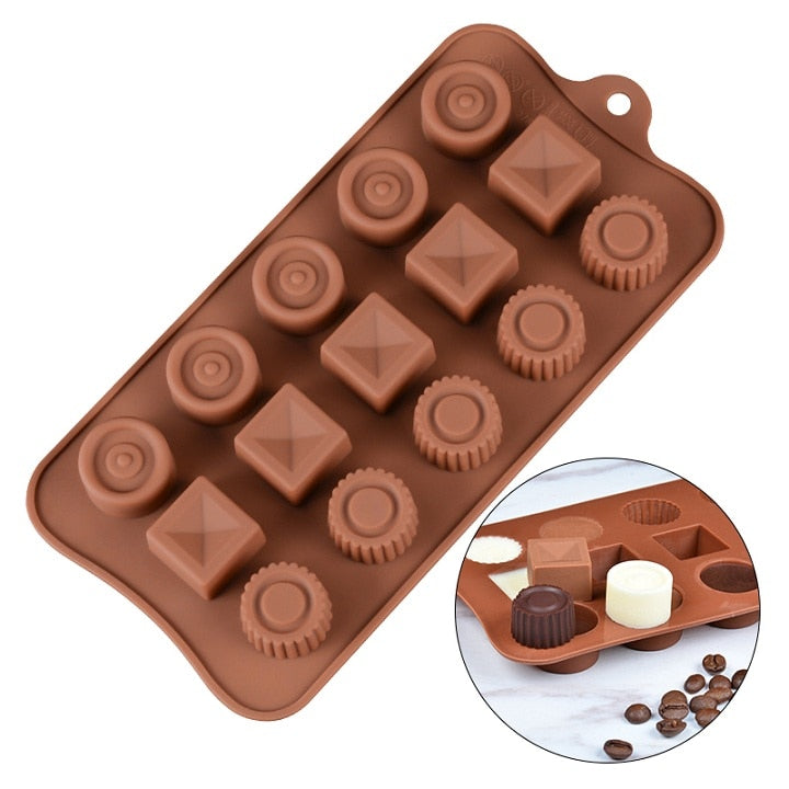 3D Chocolate Mold Silicone Chocolates Molds for Baking Nonstick Jelly Pudding Sugarcraft Mould DIY Kitchen Bakeware