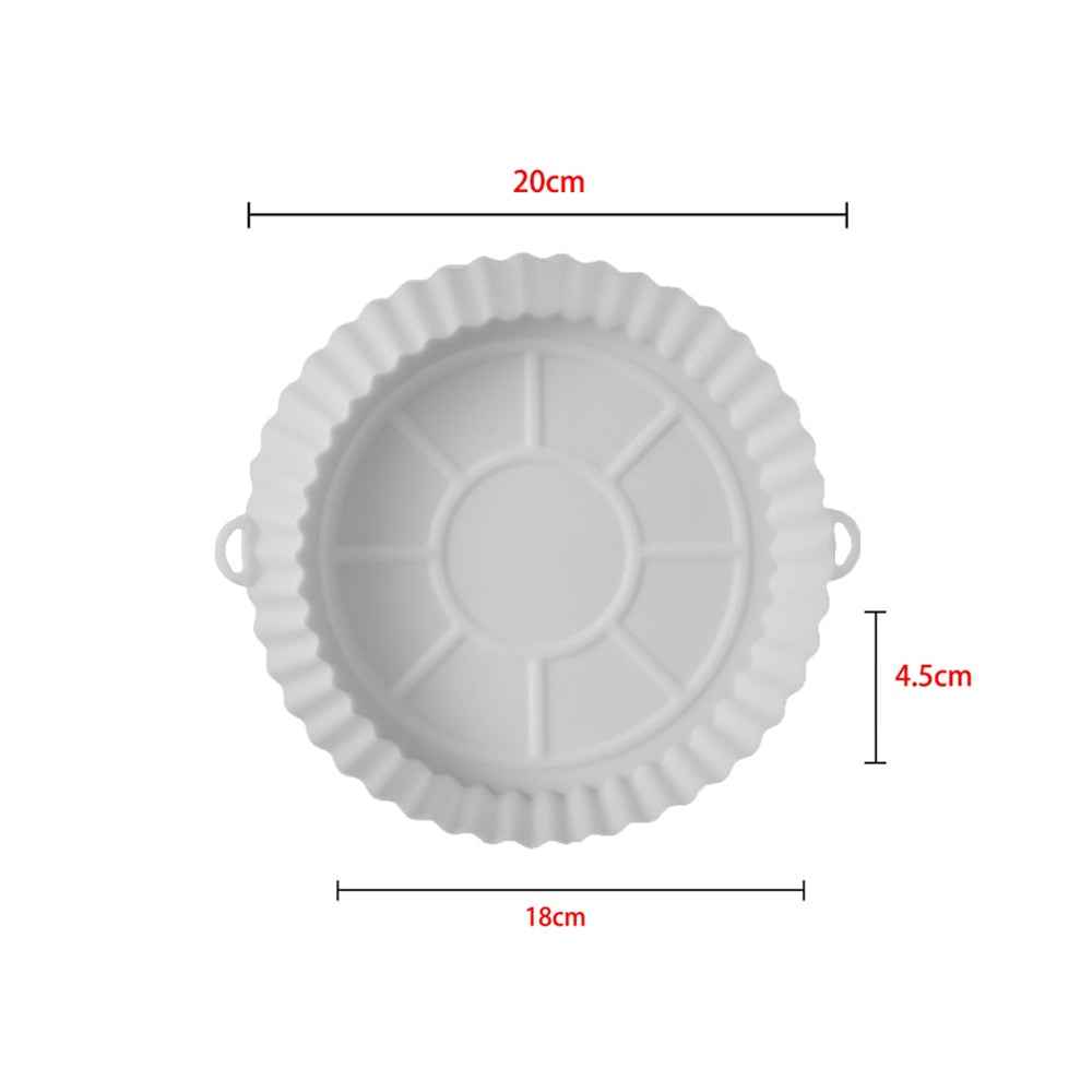 Round silicone Air Fryers Oven Baking Tray Fried Chicken Basket Mat Air Fryer Silicone Pot Grill Pan Kitchen Accessories