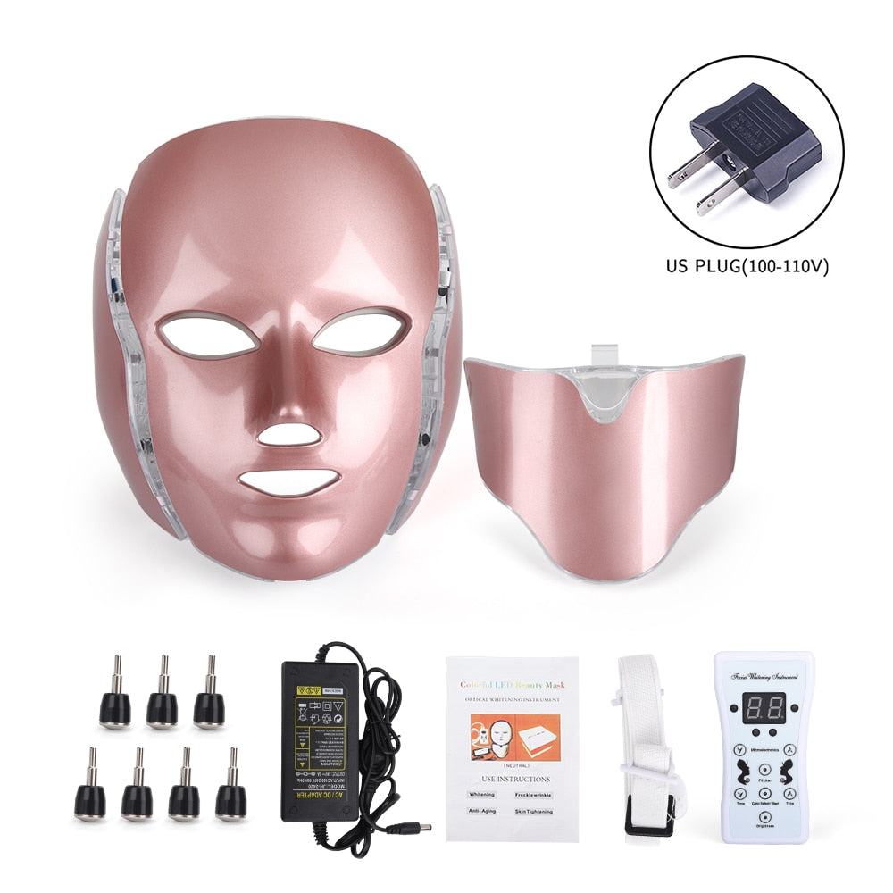 7 Colors LED Light Therapy Face Mask Skin Rejuvenation Led Photon Facial Mask Phototherapy Face Care Beauty Anti Acne Machine