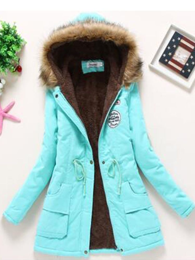 Winter military style coat / hooded jacket medium-long casual parka thickness  XXXL quilt snow outwear