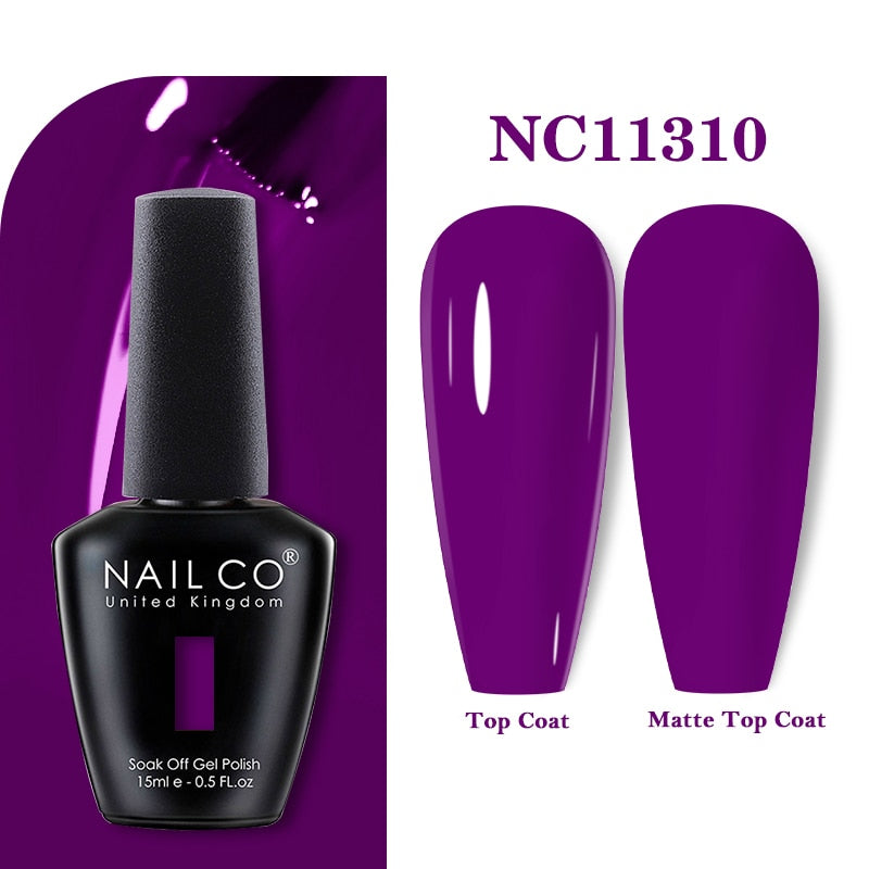 NAILCO 15ml Pink Colors Series Semi Permanent Nail Gel Varnish Polish Soak Off White Red UV Nail Art Gel Nail Polish Gel Lacquer