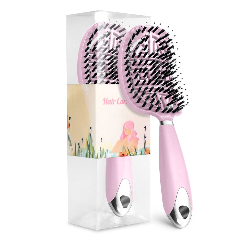 Hair Scalp Massage Comb Hair Brush Women Wet Dry Curly Ultra Detangler Hairbrush Bristle Nylon Salon Hair Styling Tools Dropship