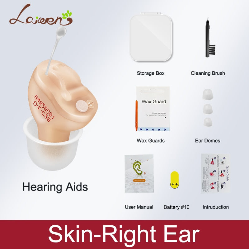 Hearing Aids Invisible Adjustable Wireless Hearing Aid Mini CIC Left/Right Ear Sound Amplifier For Adults Elderly Severe Loss