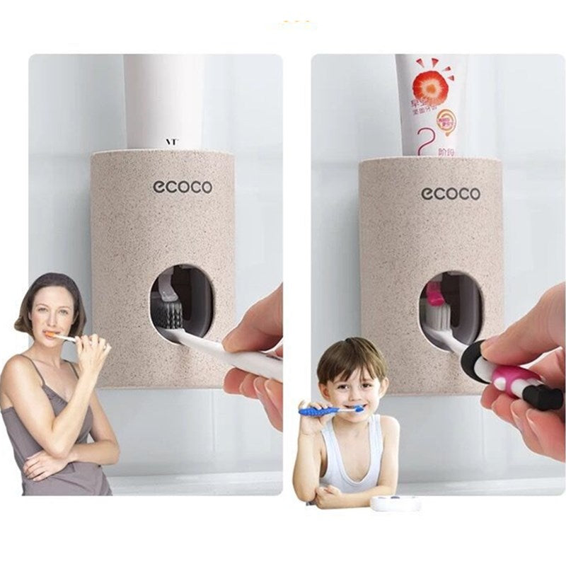 Automatic Toothpaste Dispenser non-toxic Wall hanger Mount Dust-Proof Toothpaste Squeezer quick take straw toothpaste rack home