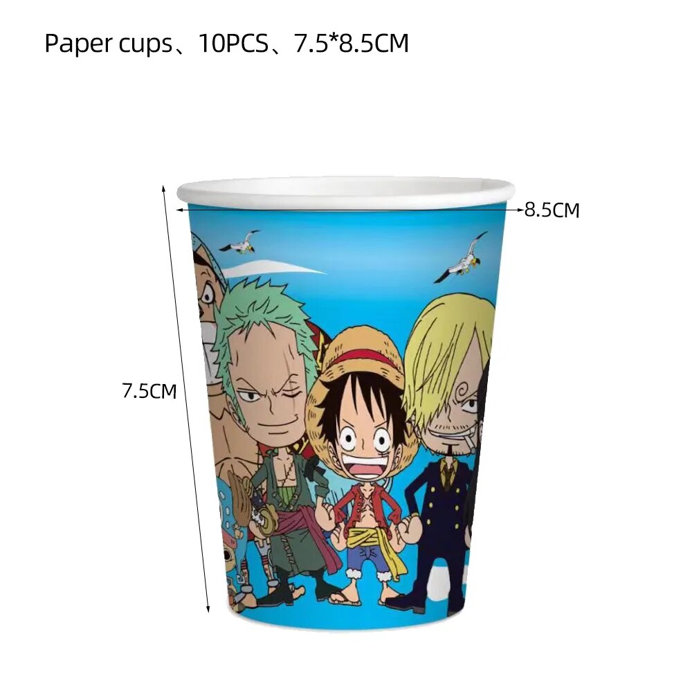 One Piece Birthday Party Event Supplies Anime Figure Luffy Ace Paper Cup Plate Napkin Baby Shower Festival DIY Party Decorations