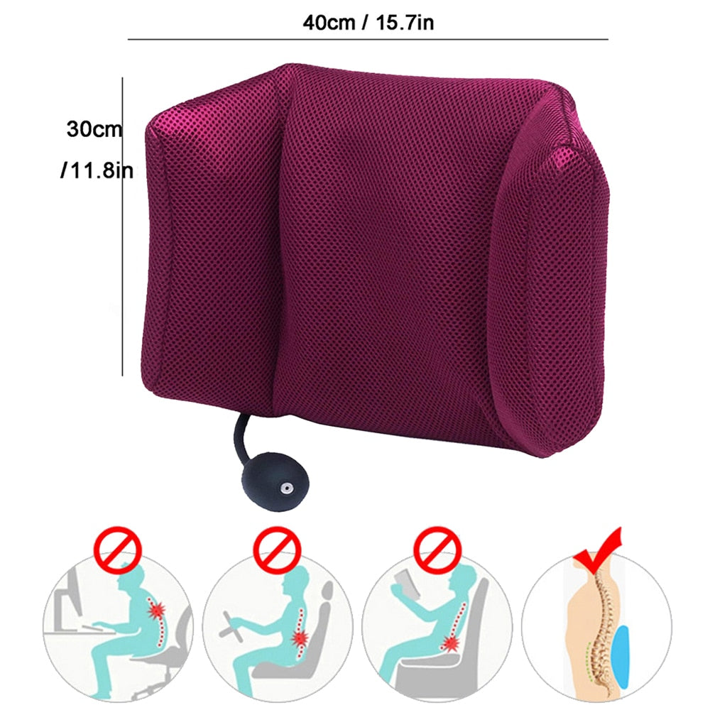 Tcare Portable Inflatable Lumbar Support Massage Pillows - Orthopedic Design for Back Pain Relief - Lumbar Support Pillow Unisex