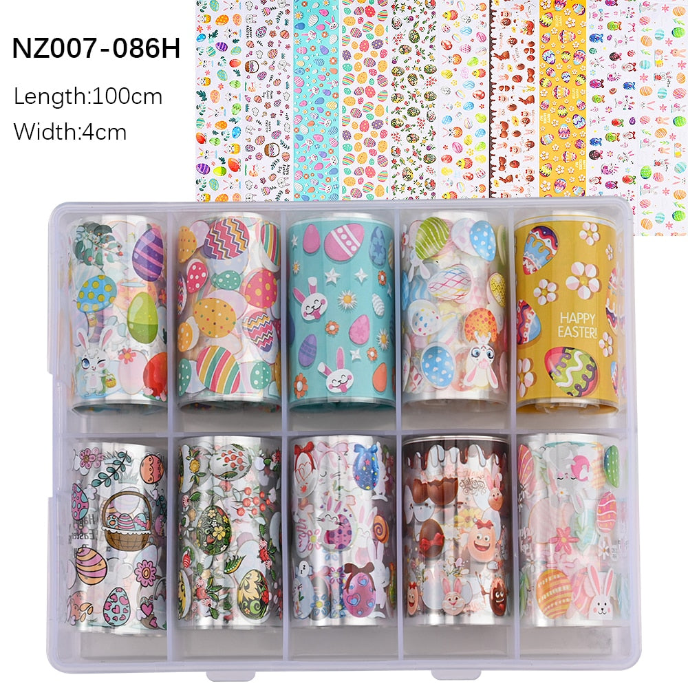 50pcs/Lo Holographic Transfer Foil Stickers 4*20cm Random Decals 30pc Flower Transferring Wraps Slider Nail Transfer Foil Decors