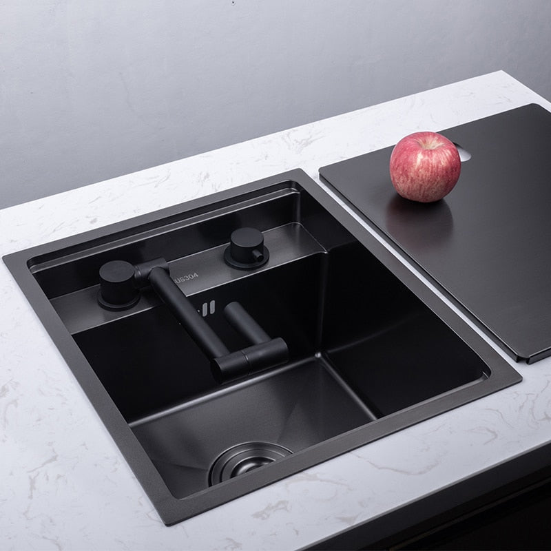 Hidden Kitchen Stainless Steel Sink Single Bowl Small Size Balcony Conceale Sinks