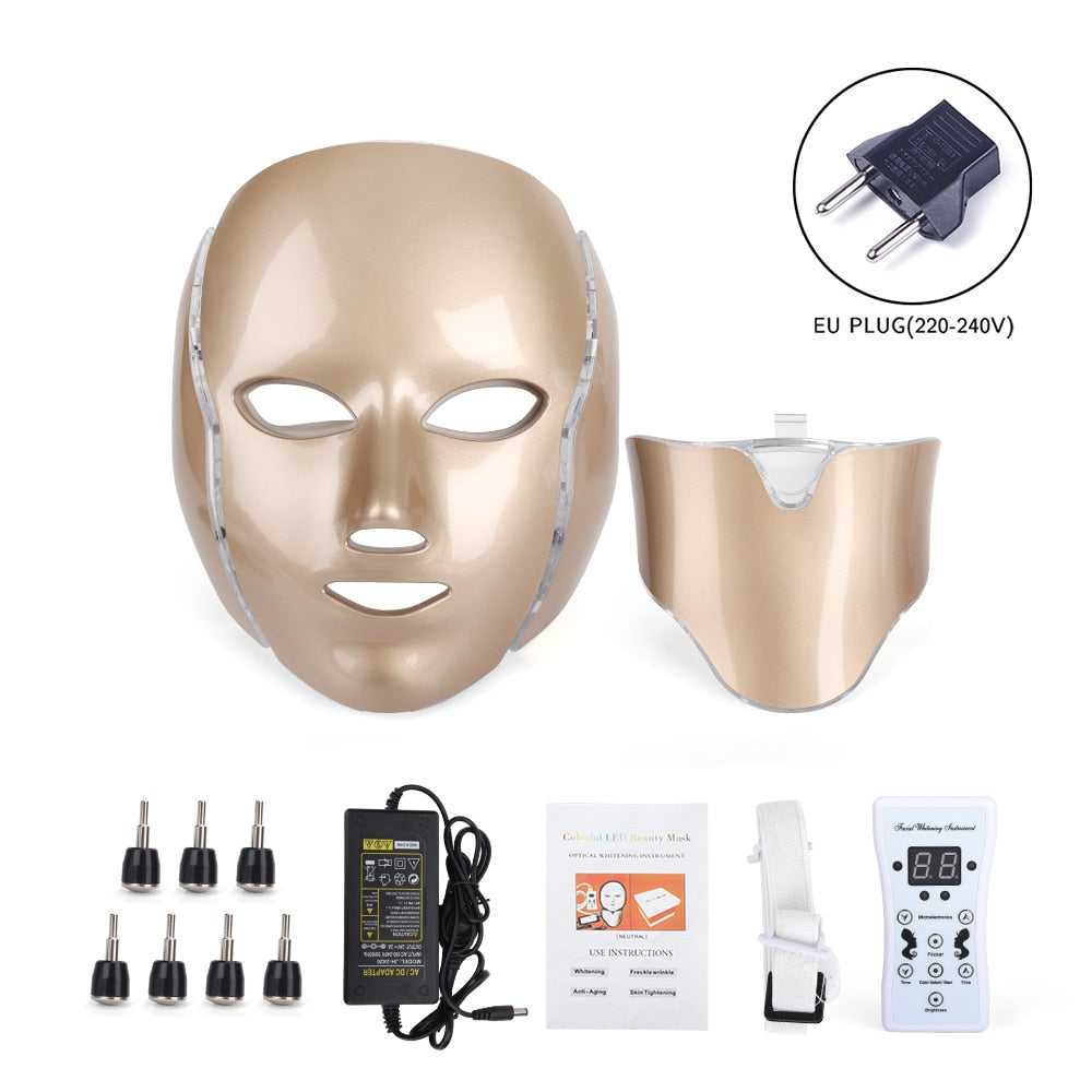 7 Colors LED Light Therapy Face Mask Skin Rejuvenation Led Photon Facial Mask Phototherapy Face Care Beauty Anti Acne Machine