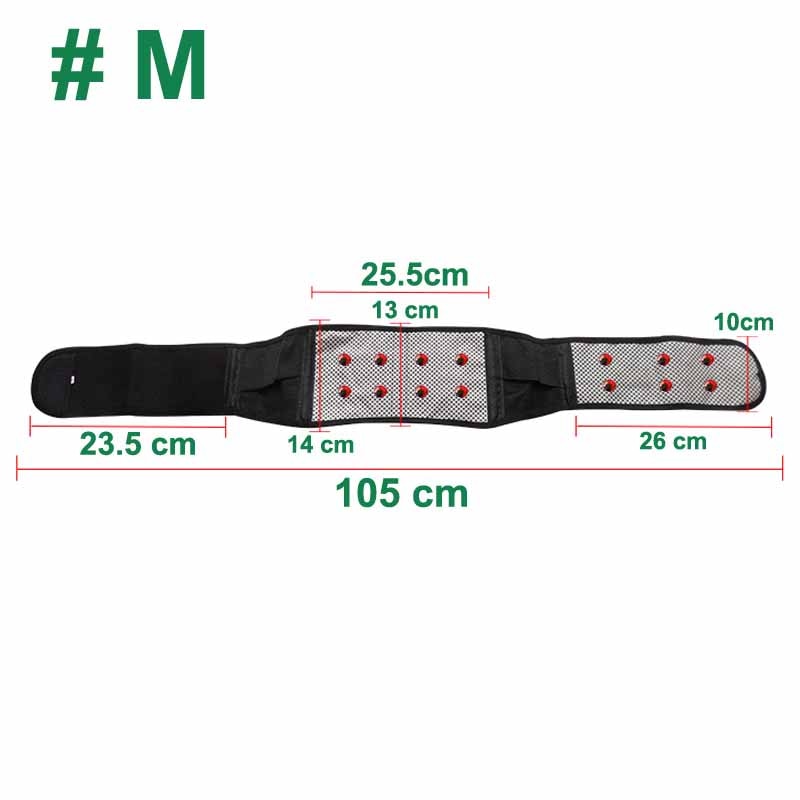 BYEPAIN Tourmaline Self-heating Magnetic Therapy Waist Support Belt Lumbar Back Waist Support Brace Double Banded Adjustable