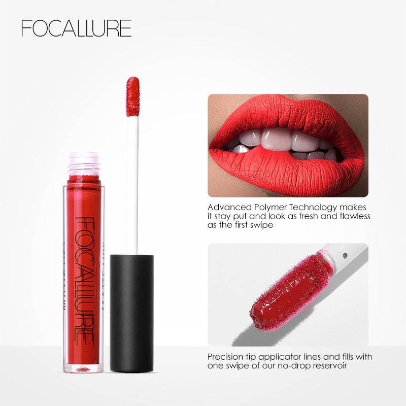 FOCALLURE 39 Color Matte Lipgloss Lip Tint Paint Colors Long Lasting Waterproof Liquid Moisturizing Lipstick Beauty Makeup