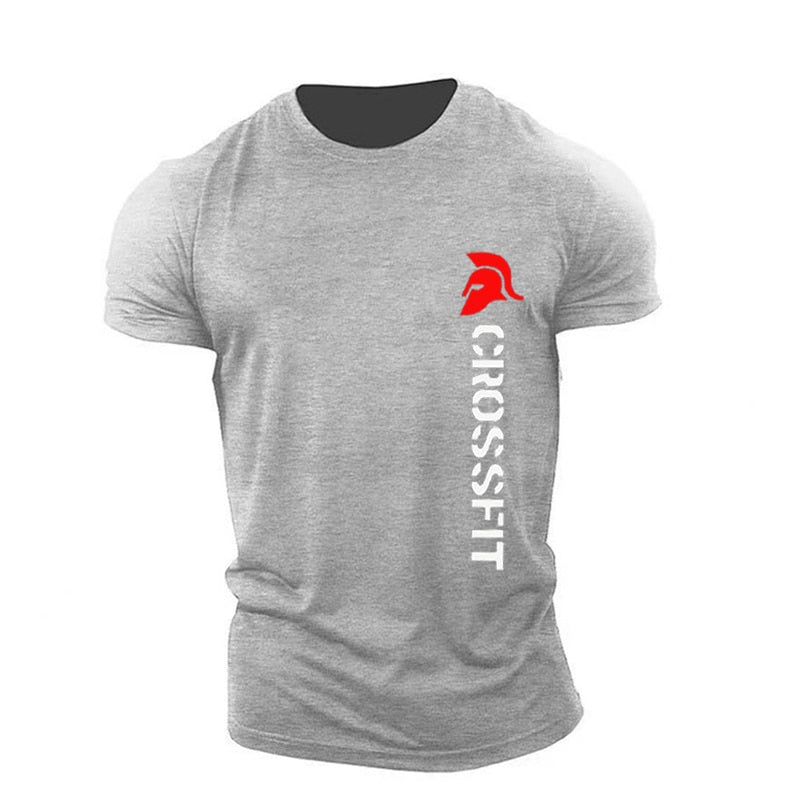 Crossfit Men Cotton T Shirt Training Top Gym Clothing Bodybuilding Apparel Fitness Active Wear Fashion Muscle Graphic Plain Tees