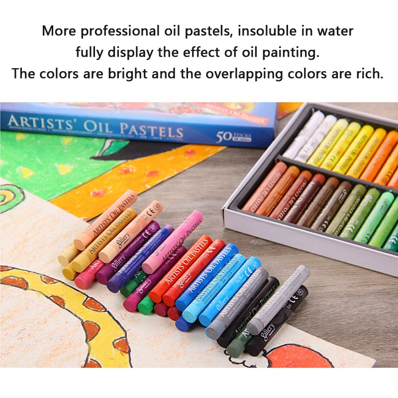 50 Pieces Pastel Pencils Crayons Drawing Set Thicker Refill Colori Giz Pastel Colour Pen Chalk Pastelli Kids School Stationery