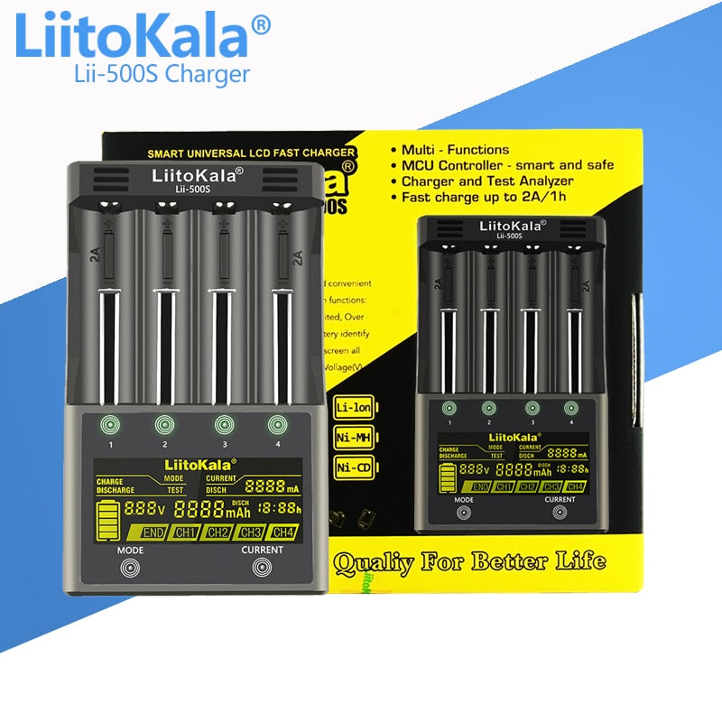 LiitoKala Battery Charger for 18650 26650 21700 AA AAA 3.7V lithium NiMH battery