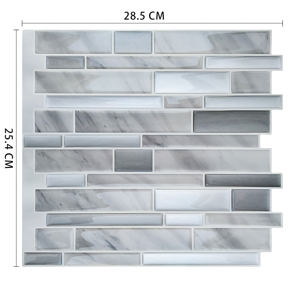 Waterproof Self Adhesive Vinyl Tile Wall Sticker DIY Peel and Stick Backsplash Kitchen Home Decor