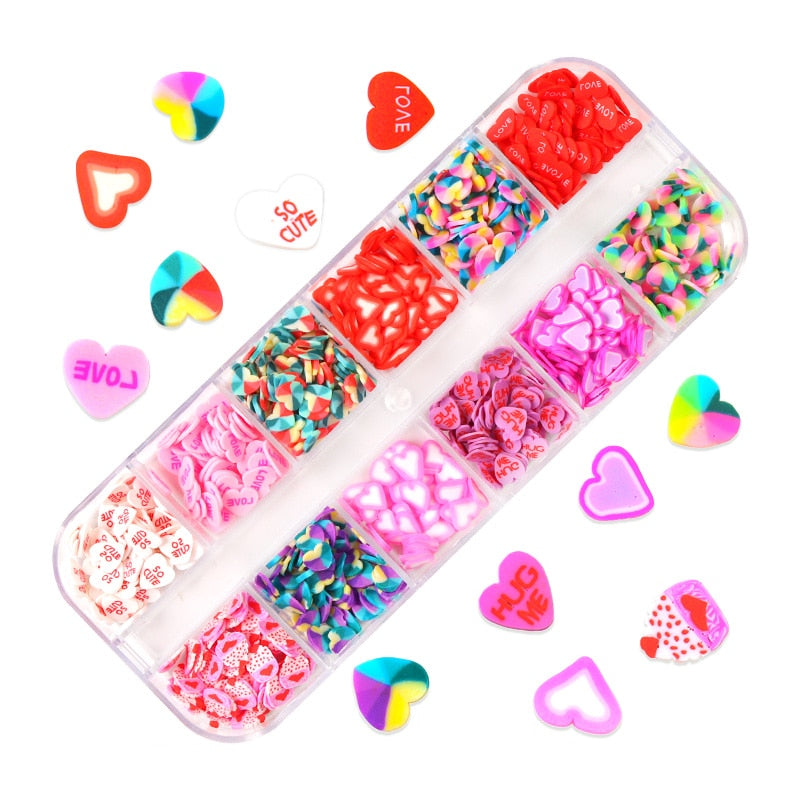 Fluorescence Butterfly Heart Fruits Various Shapes Nail Art Glitter Flakes 3D Colourful Sequins Polish Manicure Nail Decoration