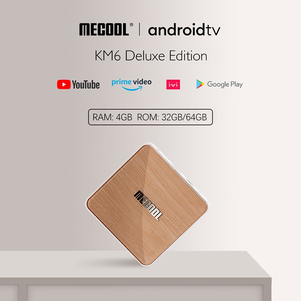 Global Mecool KM6 deluxe edition Amlogic S905X4 TV Box Android 10 4G 64GB Google Certified Support Wifi6 BT1000M Set Top Box