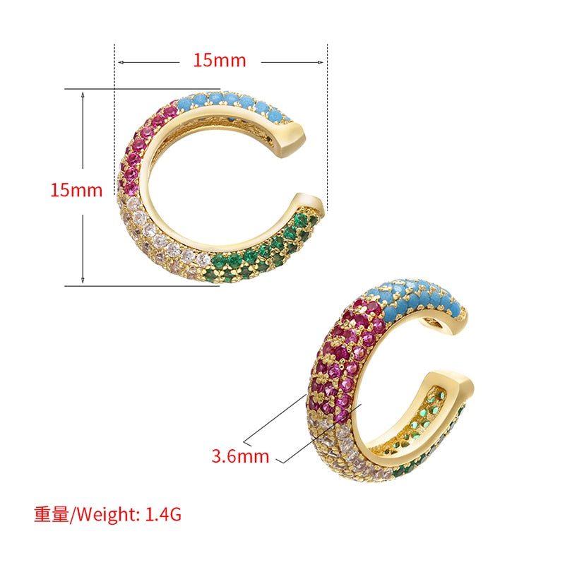 1piece 15x15mm CZ Crystal Ear Cuff C Shaped/star shape Ear Clips No Pierced earrings for women Jewellery model:VE131