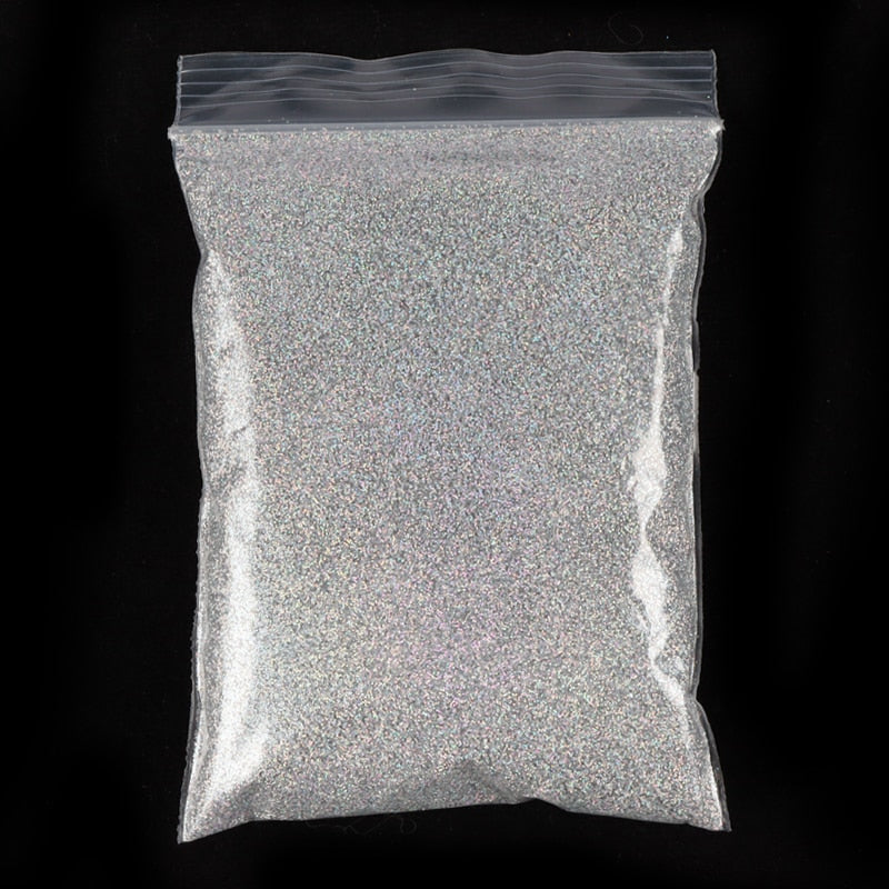 50G Holographic Mixed Hexagon Shape Chunky Nail Glitter Silver Sequins Laser Sparkly Flakes Slices Manicure Nails Art Decoration