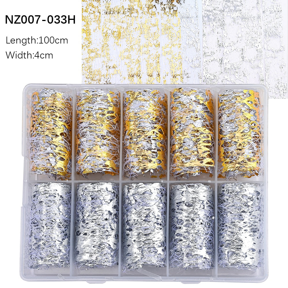 50pcs/Lo Holographic Transfer Foil Stickers 4*20cm Random Decals 30pc Flower Transferring Wraps Slider Nail Transfer Foil Decors