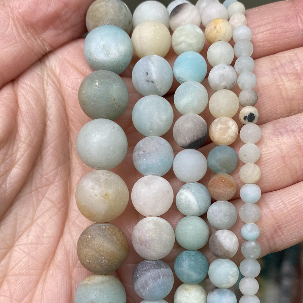 42 Style Natural Stone Beads 4 6 8 10mm Lava Amazonite Agates Amethysts Turuoqises Round Beads for Jewelry Making Diy Bracelets