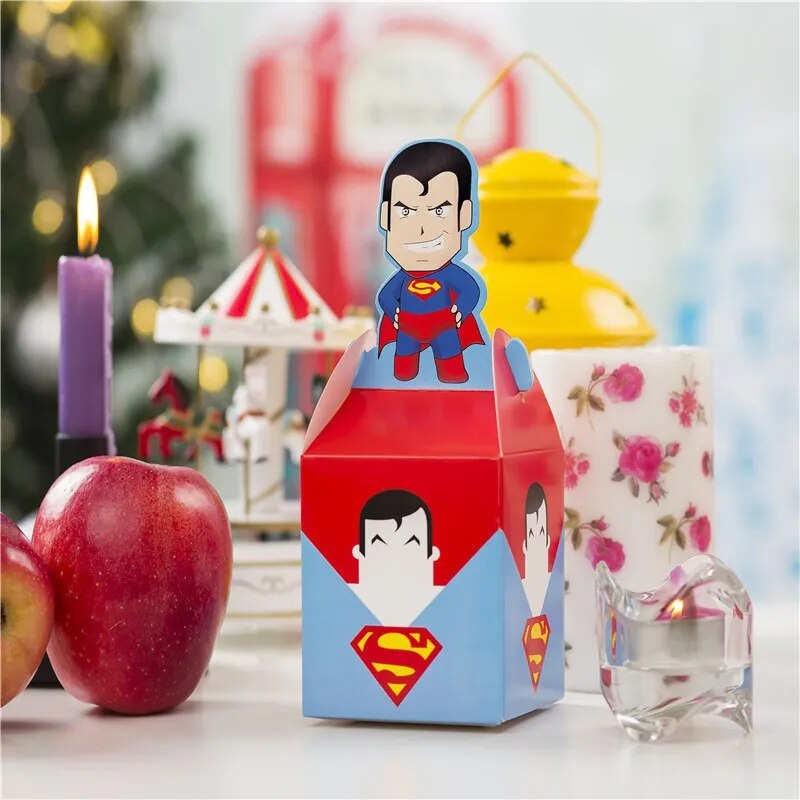 Marvel Superhero Spiderman Birthday Party Supplies Kids Candy Box Bat Iron Man Captain America Hulk Black Widow Thor Cake Boxes