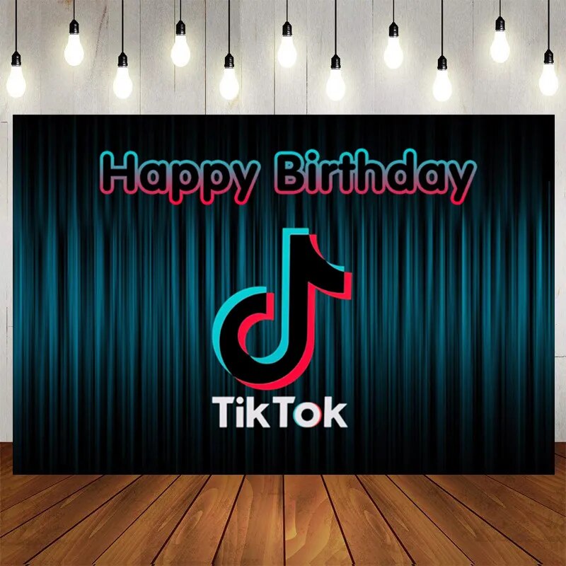 Tiktok Music Party Decoration Birthday Celebration Carnival Party Cutlery Set Cake Topper Paper Plates Cups Girl Shower Gifts