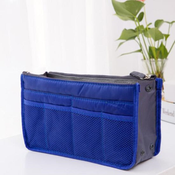 Nylon Cosmetic Bags For Women Tote Insert Double Zipper Makeup Bag Toiletries Storage Bag Girl Outdoors Travel Make Up Organizer