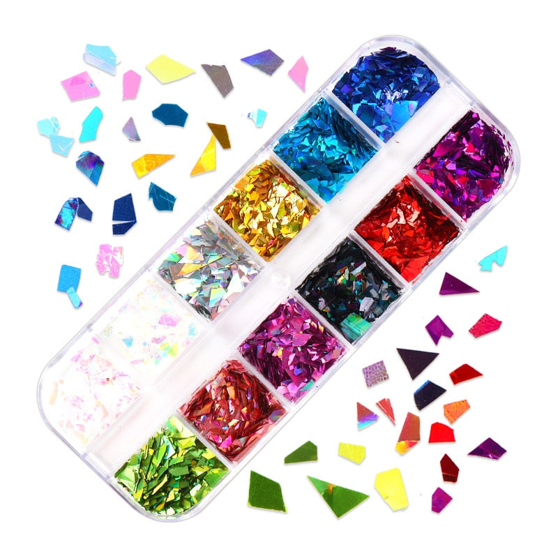 Fluorescence Butterfly Heart Fruits Various Shapes Nail Art Glitter Flakes 3D Colourful Sequins Polish Manicure Nail Decoration