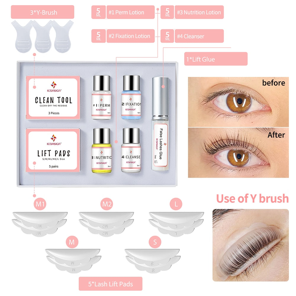 Lash Lift Kit ICONSIGN Eyelash Perming Kit Eyelash Perm Eyelash Enhancer Serum Eye Lash Make Up Tools Free Shipping