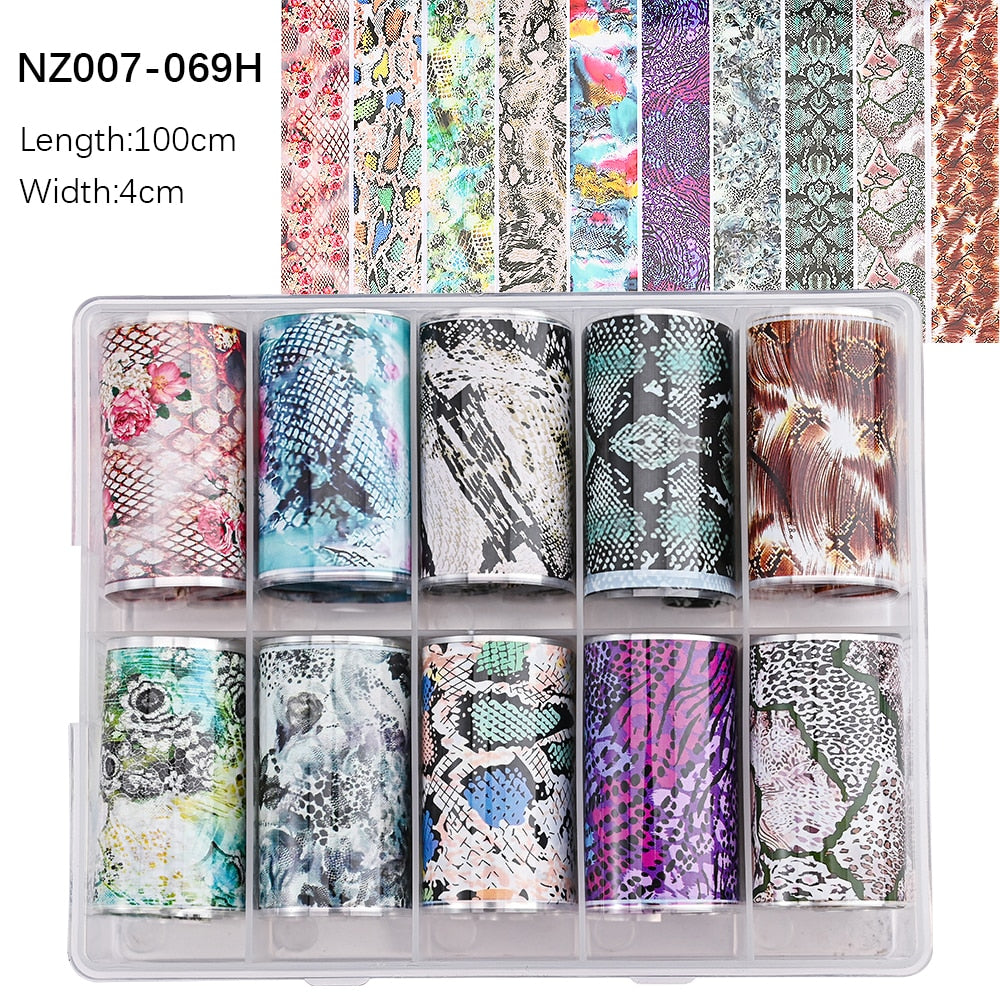 50pcs/Lo Holographic Transfer Foil Stickers 4*20cm Random Decals 30pc Flower Transferring Wraps Slider Nail Transfer Foil Decors