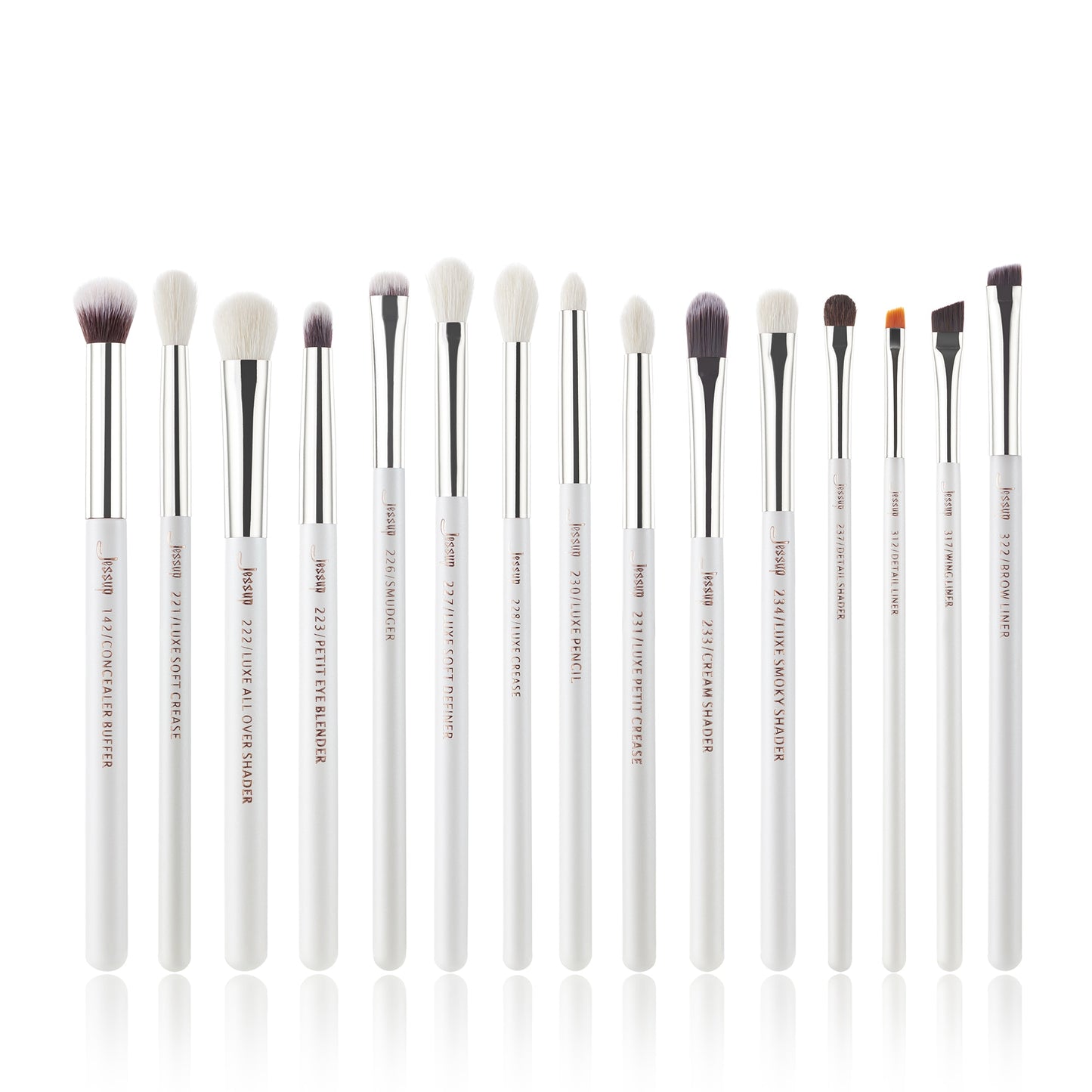 Jessup Makeup brushes set Pearl White/Silver Beauty Foundation Powder Eyeshadow Make up Brushes High quality 6pcs-25pcs