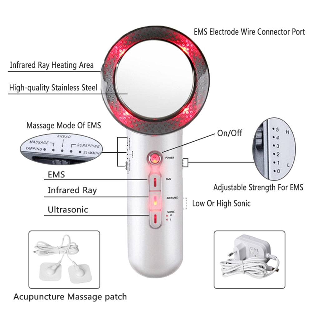 Ultrasound Cavitation EMS Body Slimming Massager Weight Loss Anti Cellulite Fat Burner Galvanic Infrared Ultrasonic Therapy