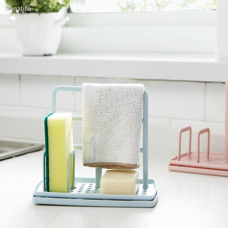 Countertop storage rack Kitchen rag hanger Sink dishcloth sponge drain rack pool rack