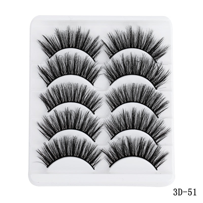 5 Pairs 5D Nerz Wimpern Natürliche Falsche Wimpern Wimpern Weichen Gefälschte Wimpern Verlängerung Make-Up Großhandel