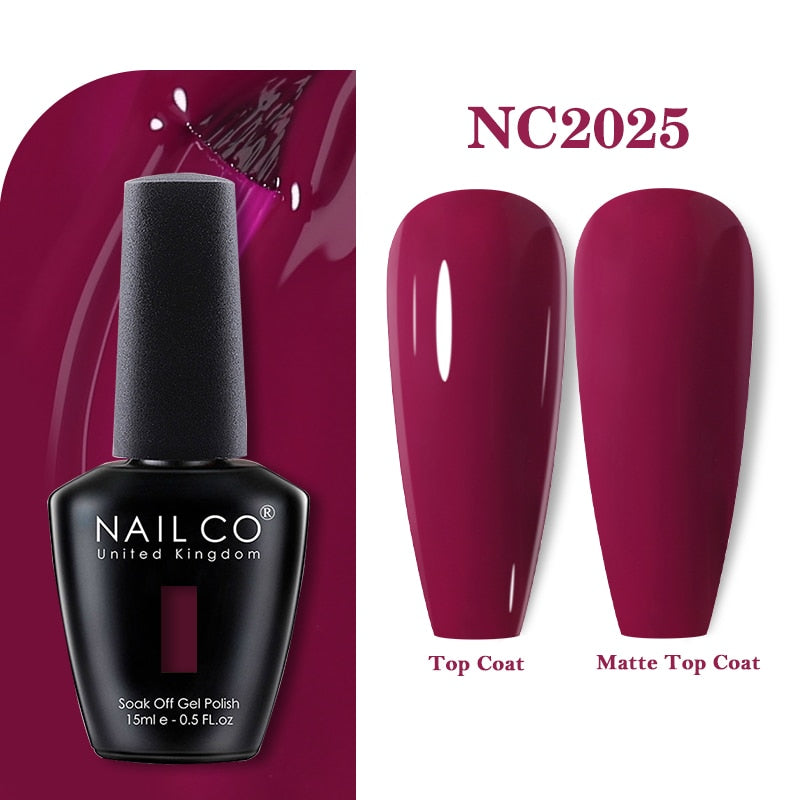 NAILCO 15ml Pink Colors Series Semi Permanent Nail Gel Varnish Polish Soak Off White Red UV Nail Art Gel Nail Polish Gel Lacquer