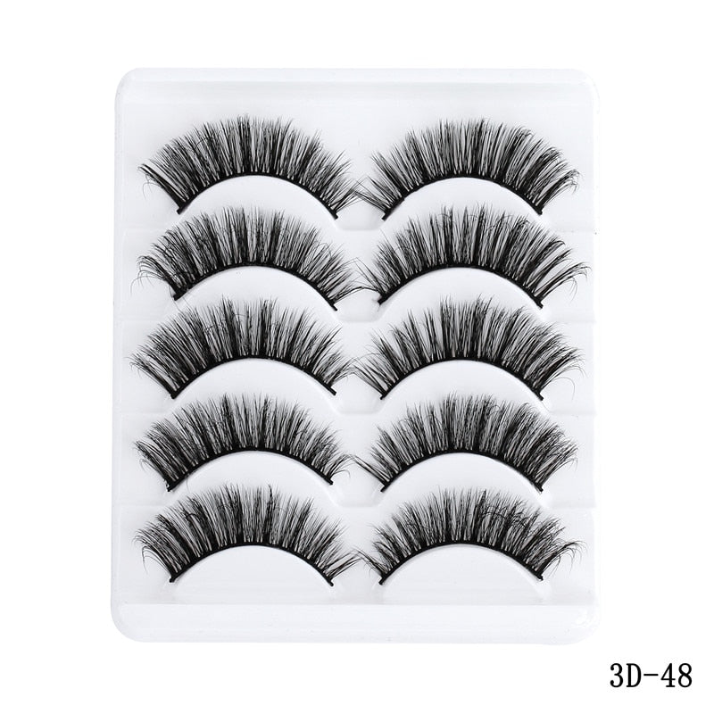 5 Pairs 5D Nerz Wimpern Natürliche Falsche Wimpern Wimpern Weichen Gefälschte Wimpern Verlängerung Make-Up Großhandel