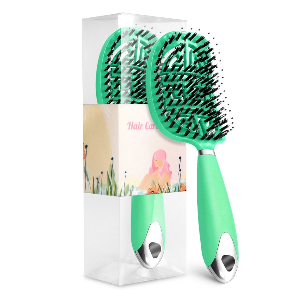 Hair Scalp Massage Comb Hair Brush Women Wet Dry Curly Ultra Detangler Hairbrush Bristle Nylon Salon Hair Styling Tools Dropship