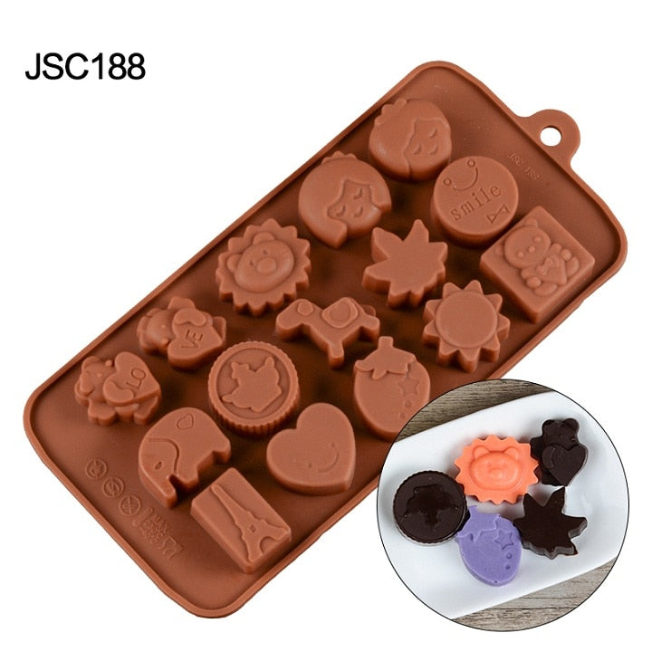 3D Chocolate Mold Silicone Chocolates Molds for Baking Nonstick Jelly Pudding Sugarcraft Mould DIY Kitchen Bakeware