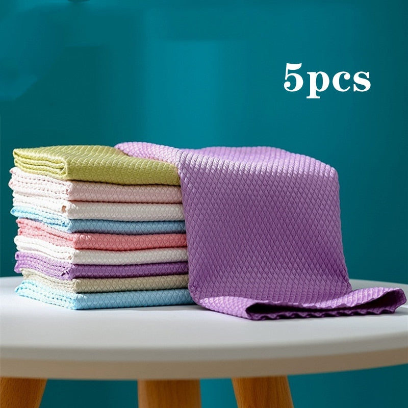 Kitchen daily dish towel, dish cloth, kitchen rag, non-stick oil, thickened table cleaning cloth, absorbent scouring pad