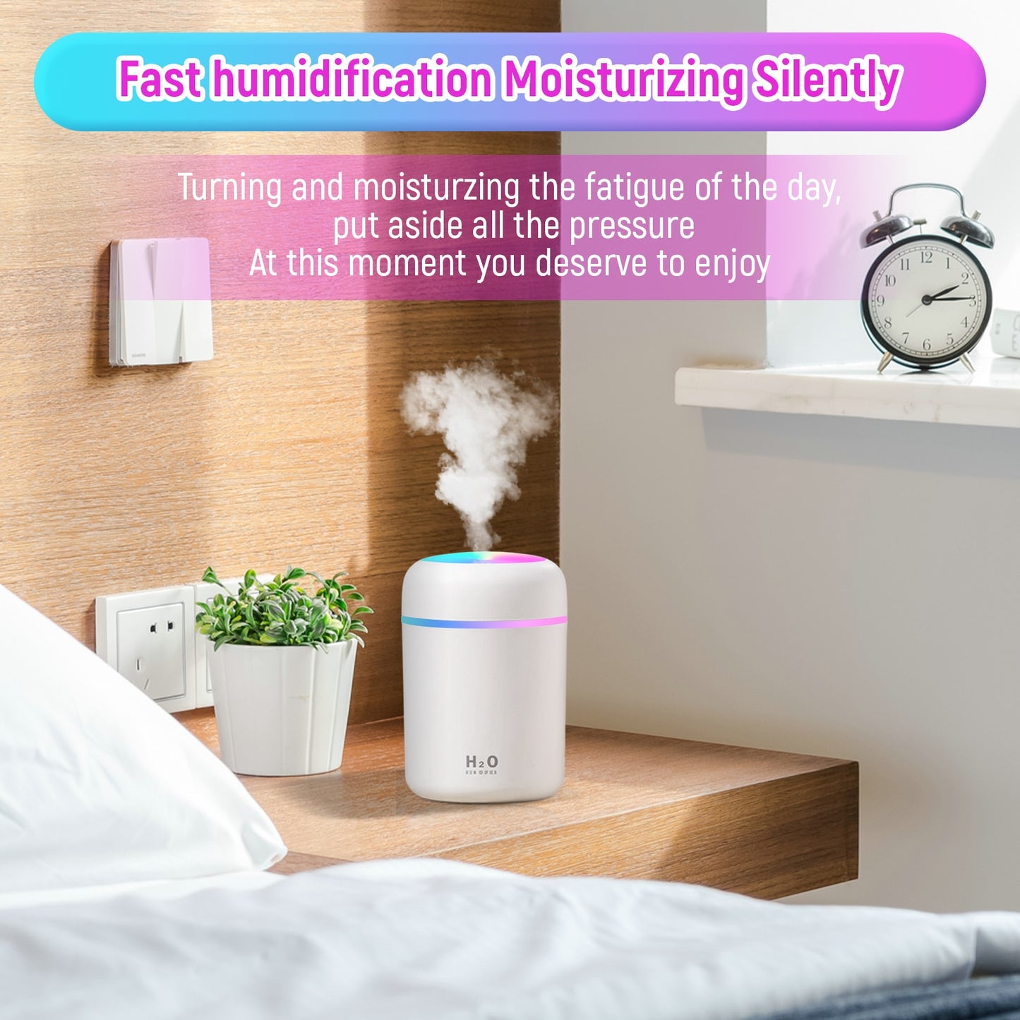 Portable Air Humidifier 300ml Ultrasonic Aroma Essential Oil Diffuser USB Cool Mist Maker Purifier Aromatherapy for Car Home