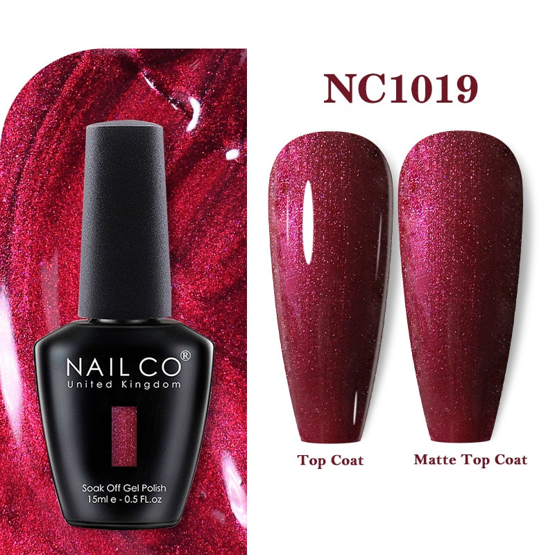 NAILCO 15ml Pink Colors Series Semi Permanent Nail Gel Varnish Polish Soak Off White Red UV Nail Art Gel Nail Polish Gel Lacquer