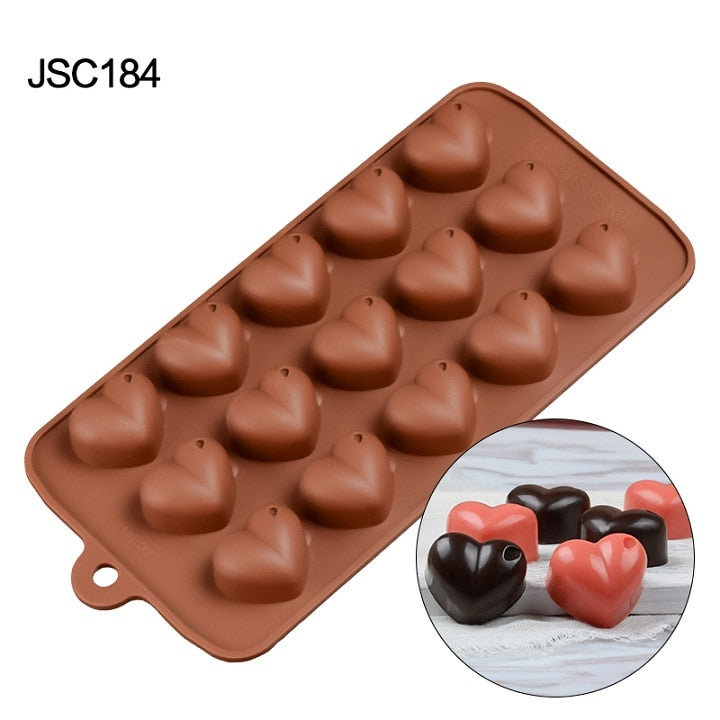 3D Chocolate Mold Silicone Chocolates Molds for Baking Nonstick Jelly Pudding Sugarcraft Mould DIY Kitchen Bakeware