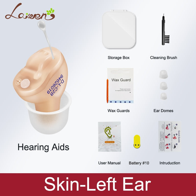 Hearing Aids Invisible Adjustable Wireless Hearing Aid Mini CIC Left/Right Ear Sound Amplifier For Adults Elderly Severe Loss