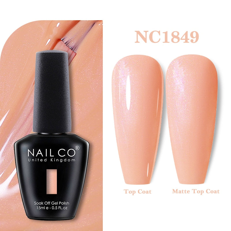 NAILCO 15ml Pink Colors Series Semi Permanent Nail Gel Varnish Polish Soak Off White Red UV Nail Art Gel Nail Polish Gel Lacquer